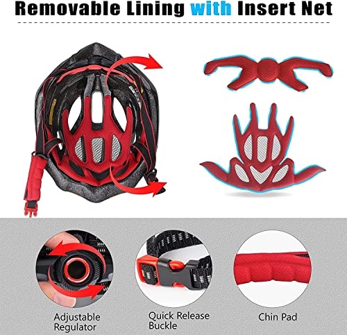 Bike Helmet with LED Light Detachable Visor, Shinmax Adult Bike Helmet Men Women Cycle Helmet Lightweight Adjustable Bicycle helmet for Mountain Road Bike Helmet 57-62CM - Image 10