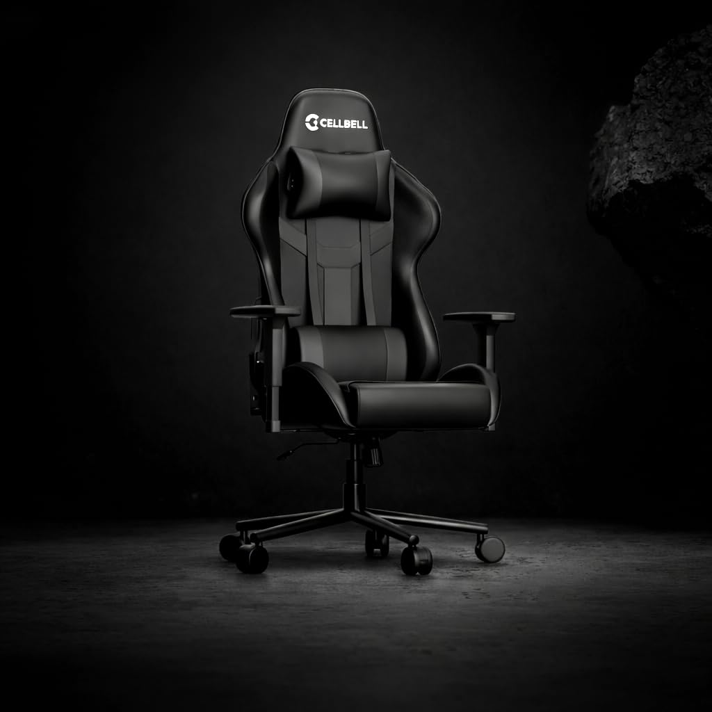 CELLBELL ® GC02 Transformer Series Gaming/Racing Style Ergonomic Faux Leather High Back Chair with Removable Neck Rest and Adjustable Back Cushion (Fu