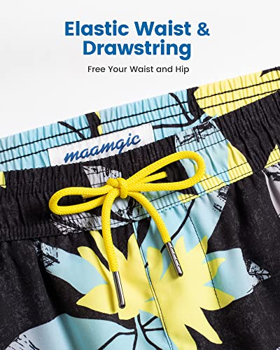 Image of maamgic Mens Swim Trunks with Compression Liner 5 Inch Quick Dry for Beach