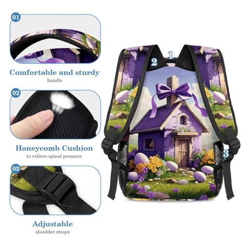 Sac à dos de jour croix de Pâques violet pour vos sorties et cours - 4