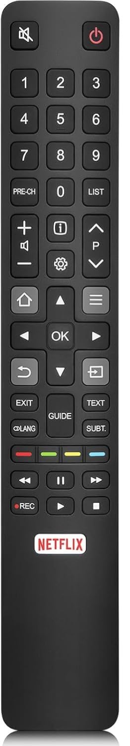 TCL RC802N Remote Control | Compatible with TCL & Thomson Smart TV | 4K LCD LED TVs | No Setup Required | Models 32DS520 40S6000FS 49DP600 49S6000FS 50DP600 F43S5916 H32S5916 U49P6016 U55P6006