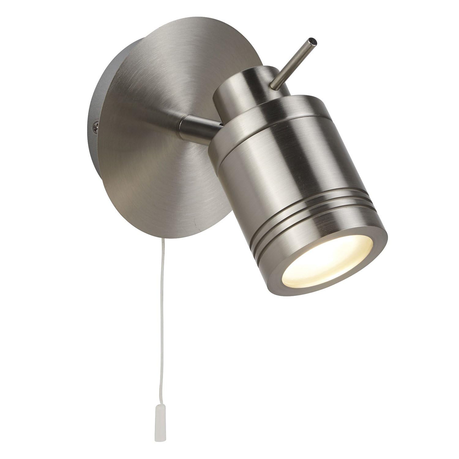 Searchlight Lighting Satin Silver Searchlight 6601Ss Samson One Light Wall Spotlight In