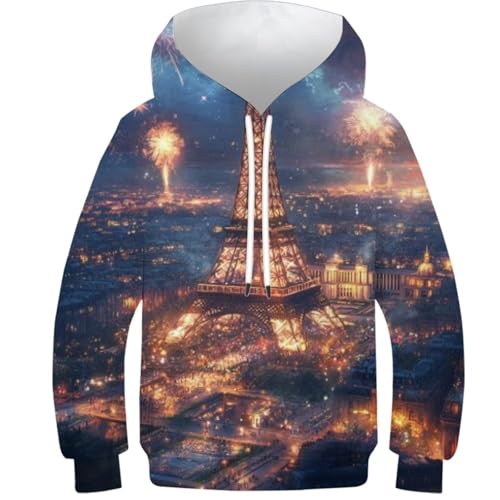 Sweat enfant Tour Eiffel 3D idéal pour le collège et les sorties d'automne
