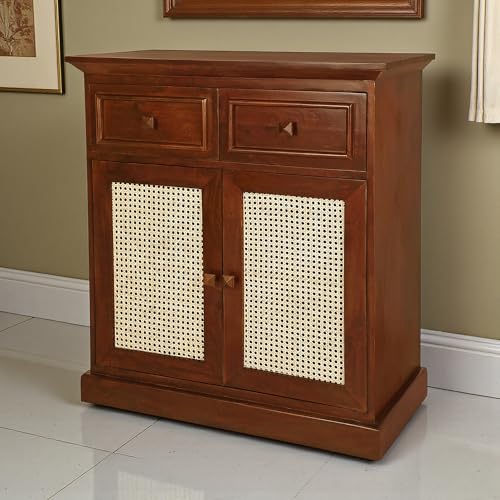 Image of The Attic Ardenwood Classic Cane Door Sideboard, Wooden Sideboard Cabinet, Cane Door Sideboard, Honey Cane