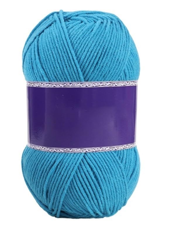 Fil peigné en coton et acrylique pour crochet | lot de 5 rouleaux de 100g épais