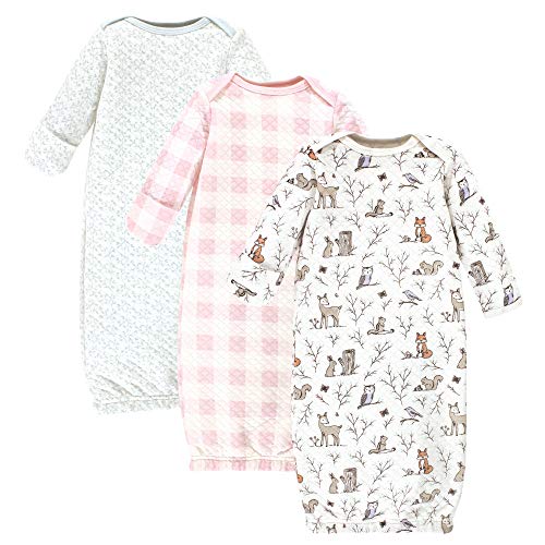 Image of Hudson Baby Baby Girls' Quilted Cotton Gowns 3pk