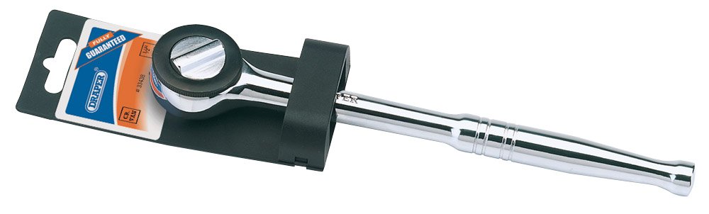 Draper 33438 Umschaltknarre 1/2 Zoll Antrieb, 250 Mm, Chrom-Vanadium - Robustes Handwerkzeug