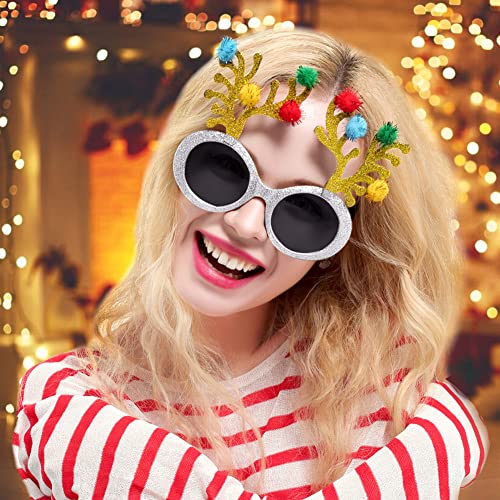 SUNOVELTIES Christmas Sunglasses Funny Glitter Party Glasses Xmas Celebration Eyewear Holiday Favors Costume Supplie3