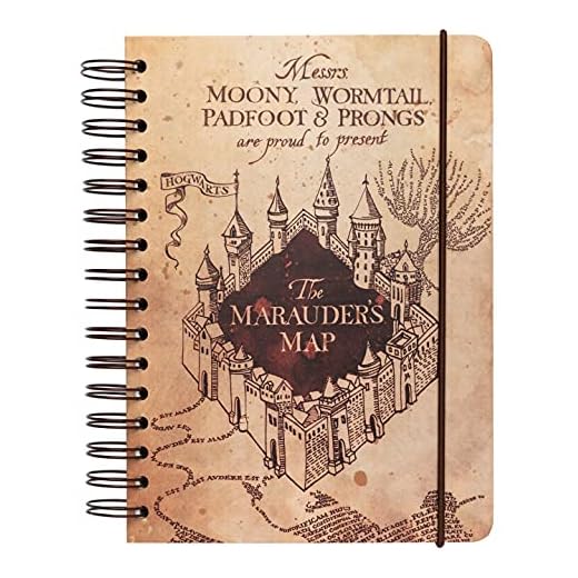 Cuaderno La Harry Potter, El mapa del merodeador - Cuaderno A5 - Cuaderno punteado | Bullet Journal - Cuaderno de notas - Bloc de notas A5 - Licencia oficial