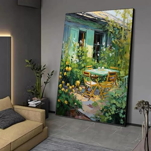 Art mural vintage paysage de campagne grand format 50x86 cm pour bureau