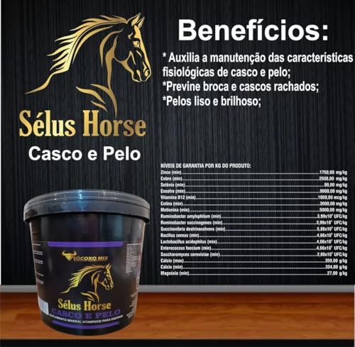 Sócoxo Mix Sélus Horse Casco e Pelo Para Potros Equinos Cavalos Crescer Forte Saudável Manga Larga M