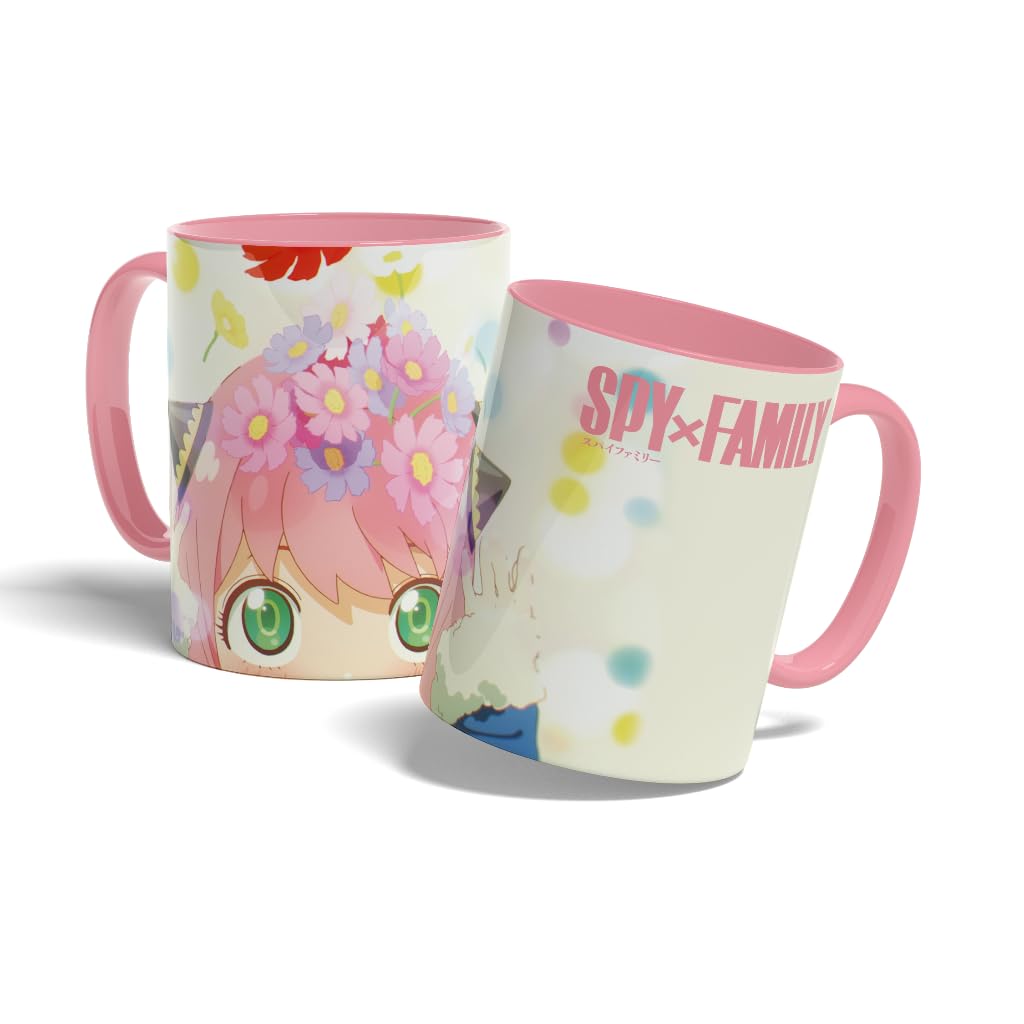 Konix Spy x Family Mug - Ceramic Mug - 320 ml - Anya Motif - White and Pink