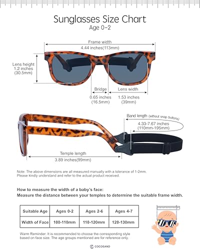 Image of COCOSAND Flexible Polarized Baby Sunglasses with Strap