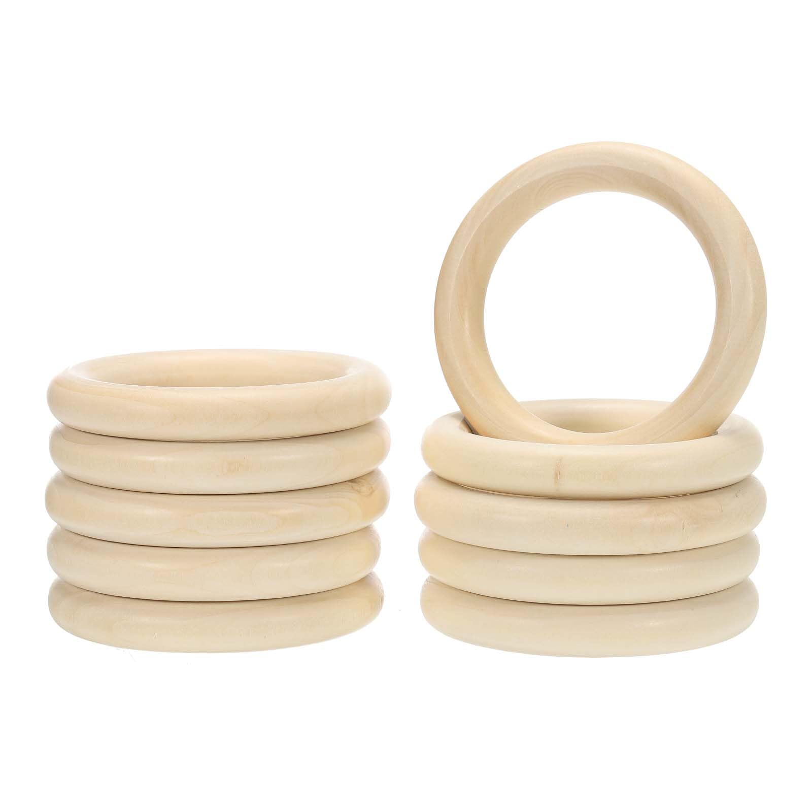 Anneaux en bois naturel de 100 mm pour bijoux et travaux manuels haut de gamme