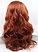 K'ryssma #350 Copper Red Lace Front Wig Glueless Auburn Long Wavy Synthetic Wigs for Women 24 inches Ginger Synthetic Wig Heat Resistant