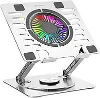 C3Tech Base refrigerada Gamer para Notebook, NBC-1000SI 17,3', Cinza, com rotação de 360°, Ajustes de inclinacao, com iluminacao RGB em 10 modos