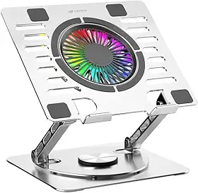 C3Tech Base refrigerada Gamer para Notebook, NBC-1000SI 17,3', Cinza, com rotação de 360°, Ajustes de inclinacao, com iluminacao RGB em 10 modos