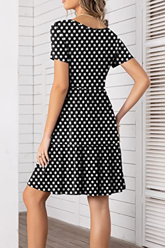 Image of levaca Womens Summer Casual Dresses Beach Coverup Loose Short Sleeve T Shirt Dress 2025 Midi Outfit Sundress