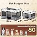 BUFOR Portable Cat Playpen, Pet Dog Playpen, Kitten Puppy Play Pen for Indoor/Outdoor, Collapsible Cats Cages Enclosed Tent with Carrying Case, PVC Pipe Frame, 600D Oxford, 39