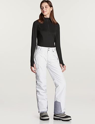 Miniatura 4 de TSLA - Pantalones de nieve para mujer, diseño impermeable con aislamiento térmico, hechos con tela ripstop (antidesgarros), para esquí y snowboard
