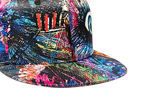 Image of Colorful Graffiti Snapback Hats for Men Women, Abstract Printed Sun Baseball Cap Flat Bill Youth Hip Hop Caps