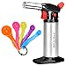 Kitchen Torch Swiftrans Culinary Torch for Cooking&Baking Blow Torch with Safety Lock and Adjustable Flame -5 Set of Measuring Spoons as Gift