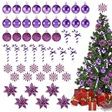 Photo Gallery harrycle 50 pezzi addobbi per albero di natale palline di natale fiocchi di neve glitter fiori di natale artificiali bastoncini di zucchero natalizi decorazioni da appendere per casa(viola) Photo Gallery harrycle 50 pezzi addobbi per albero di natale palline di natale fiocchi di neve glitter fiori di natale artificiali bastoncini di zucchero natalizi decorazioni da appendere per casa(viola)