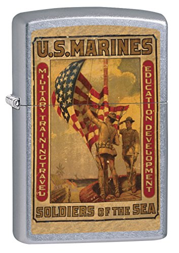 Encendedor Zippo Military Poster Street Chrome miniatura 1