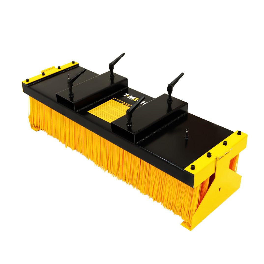 Forklift Sweeper Brush Attachment With Stands Fork Mounted 1300mm Wide Heavy Duty Push Broom Flat Indoor Flooring Warehouse Factory Rolled Steel Polypropylene Replaceable Bristles Standard Pocket Size