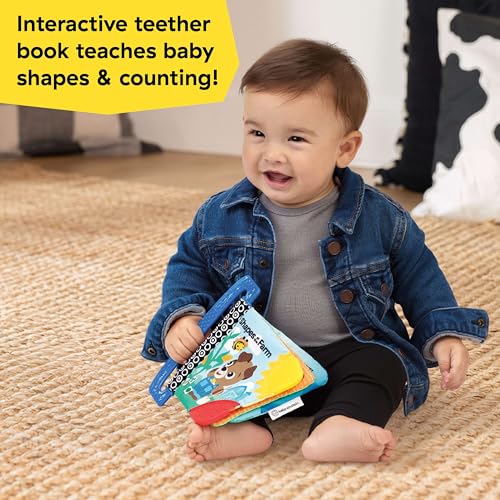 Image of Baby Einstein Farm Explorers Shapes at The Farm Teether Book, Multisensory, Ages Newborn and Up