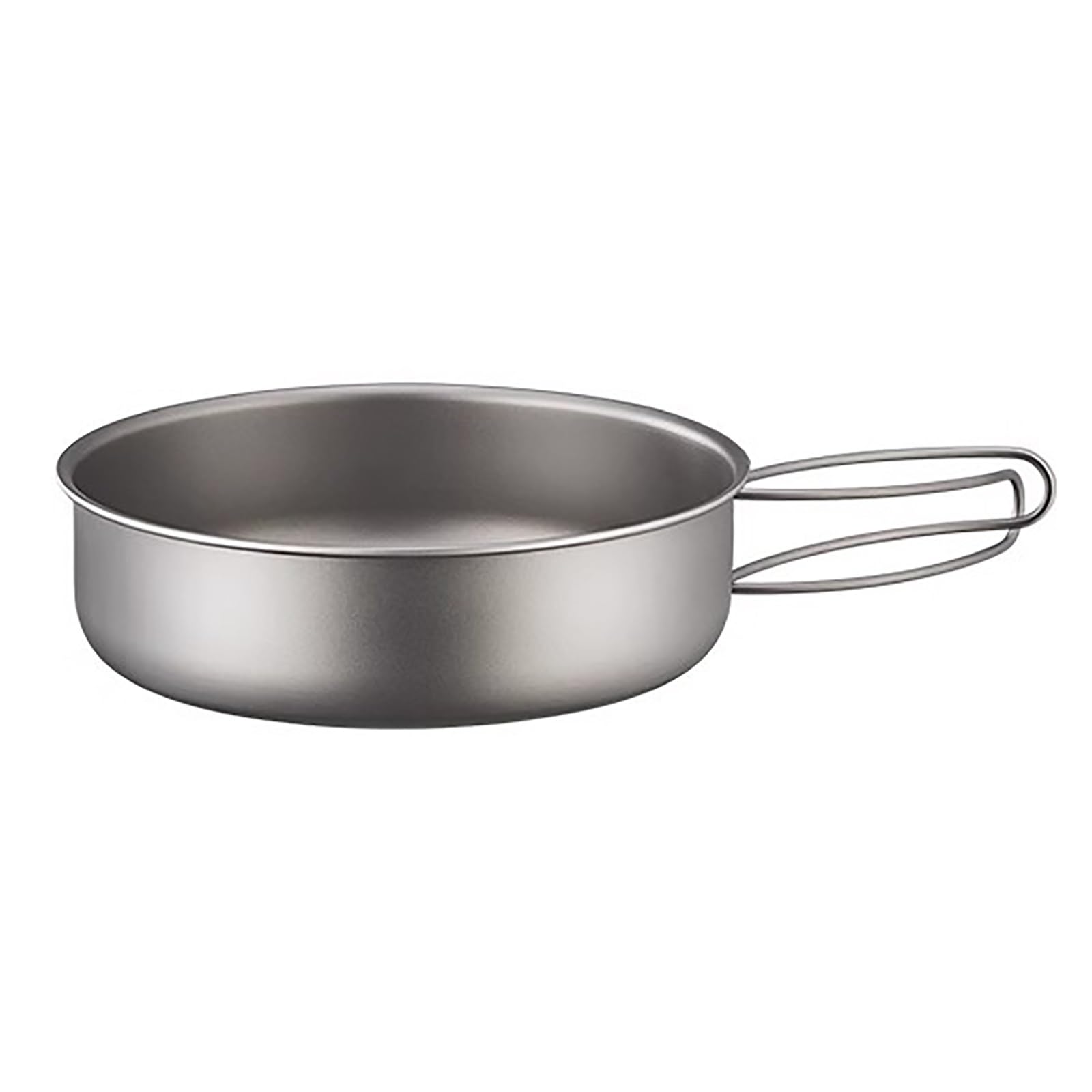 Poêle à Frire en Popote Titane, Vaisselle Camping, Casserole Camping, avec Poignée Pliable, pour Pique-Nique, Randonnée et Cuisine