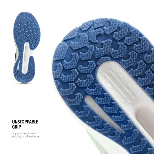 Image of Boldfit Running Shoes for Men Sports Shoes for Man Anti Slip Sports Shoes for Men with Soft Sole Extra Grip Men Shoes for Running, Jogging Regular Gym Shoes for Men, Boys Mens Shoes Blue-Neon UK 6