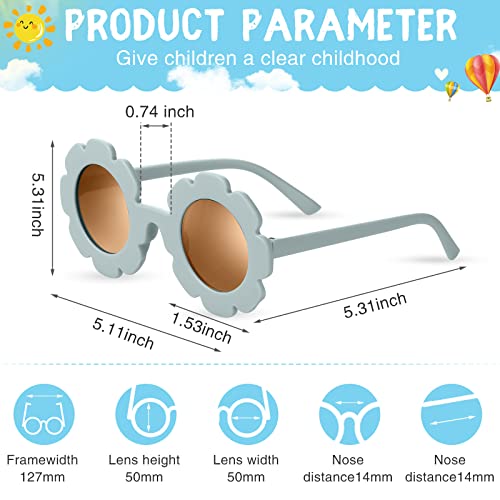 24 Pairs Kids Round Flower Sunglasses Bulk Flower Shaped Baby Cute Sunglasses Colorful Toddler Glasses Beach Eyewear2