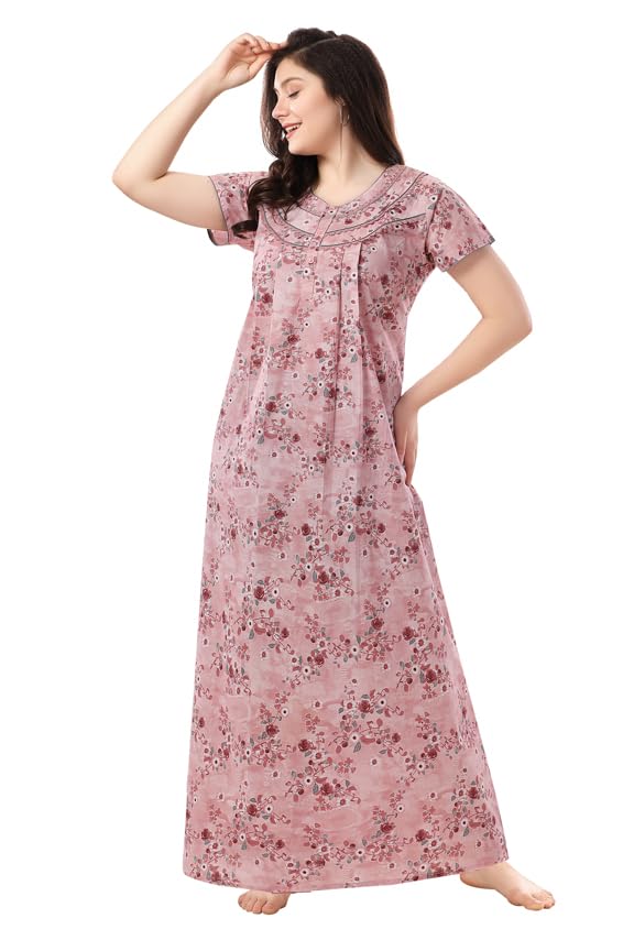 Soulemo Women Cotton Floor Length Nighty 1633