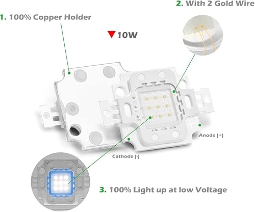 Miniatura 10 de Chip de led de 10 W de alta potencia 1000watts 50 volts