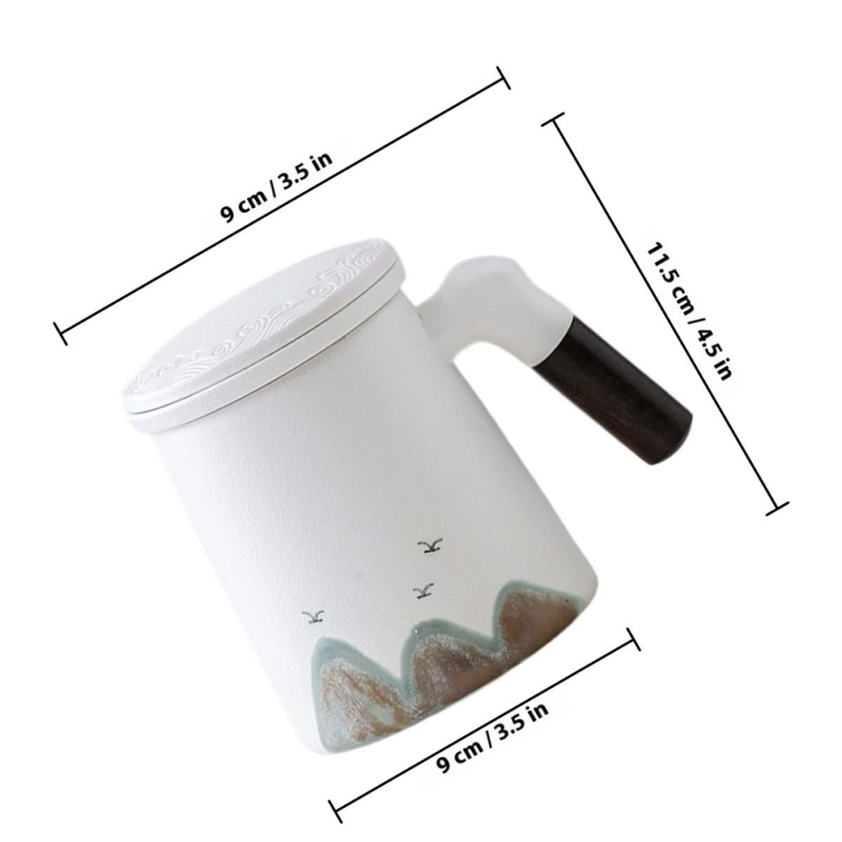 VALICLUD Taza de Cerámica Diseño con Infusor y Tapa de Color para Preparar Té Suelto y Filtro Integrado Adecuado para Escritorio