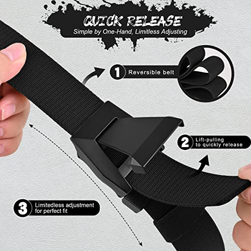 KingMoore Men's Belt - 1.5 inch Military Tactical Stretch Web Nylon Belt with Quick Release Buckle3