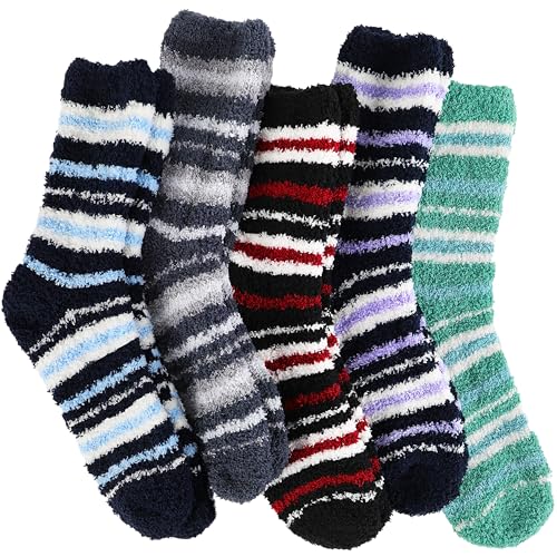 Image of Fuzzy Socks Fluffy Thick Warm Winter Soft Cozy Plush Sleep Home Fleece Cabin Soft House Socks for Women Men