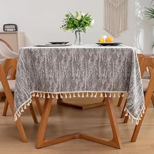 Waterproof Farmhouse Burlap Tablecloth with Tassel, Cotton Linen Rustic Embroidery Table Cloths for 6 Foot Tables Tablecloths Wrinkle Free Washable for Indoor and Outdoor Parties Party Waterproof Farmhouse Burlap Tablecloth with Tassel Cotton Linen Rustic Embroidery Table Cloths for 6 Foot Tables Tablecloths Wrinkle Free Washable for Indoor and Outdoor Parties Party