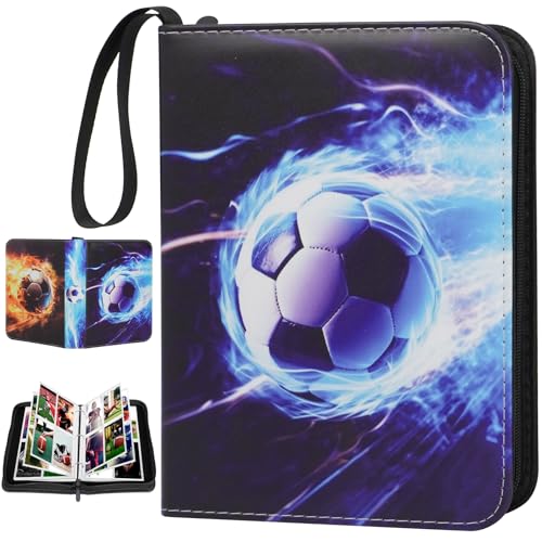Realjoy Álbum Fútbol Cartas, Álbum de Cartas Coleccionables de Fútbol,50 Páginas 400 Tarjetas, Carpeta para Niños y Niñas