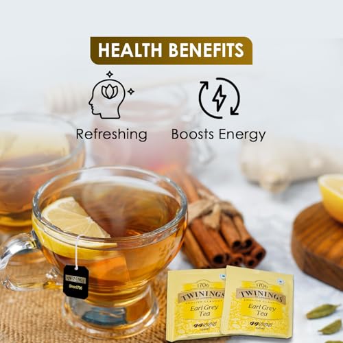 Image of Twinings Earl Grey Tea, 25 Tea Bags| Pack of 1| English Classic Range| Premium Black Tea| Light Strength| With Citrusy Notes of Bergamot|Mild & Refreshing Flavour| Enjoy as Hot or Iced Tea