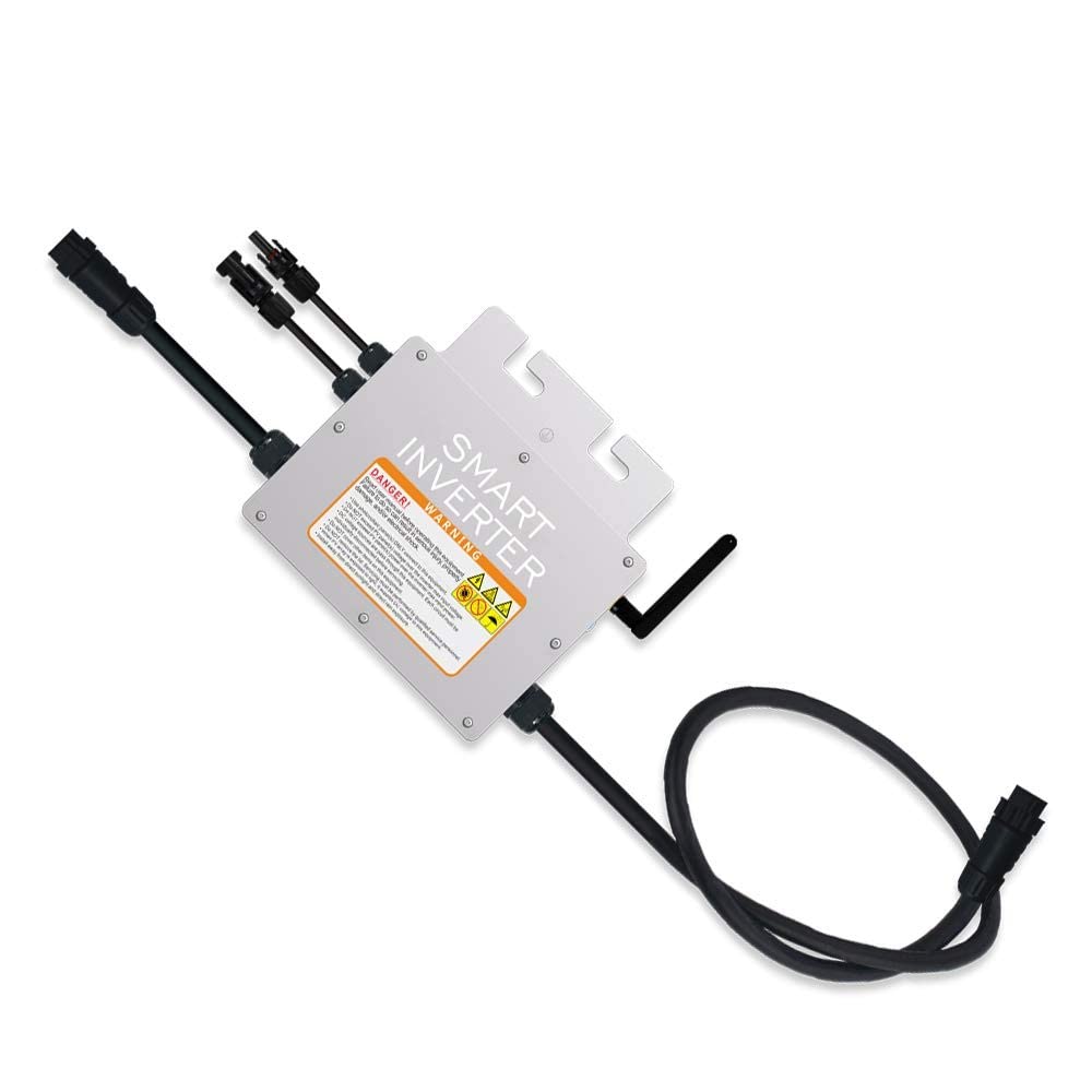 Microinversor de 300 W/600 W/700 W/1200 W con comunicación WiFi Resistente al Agua, MPPT apilable, DC 30 – 60 V, Entrada Solar AC 220 V, Salida para 30 V 36 V 1200W