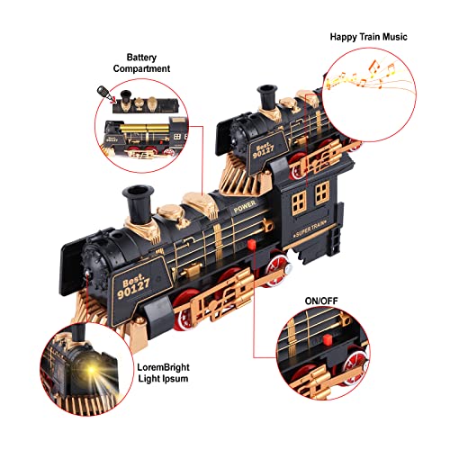Onthego Christmas Train Set,Train Toy Set Track Suspend Under/Around Xmas Tree,Electric Train Toy With Lights Sound Locomotive Santa Claus Cargo Car, Christmas Train For 3 4 5 6 7 8 Year Old Kids #TOP1