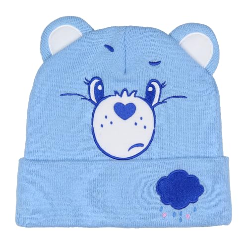 Care Bears - Gorro de punto bordado para cara y vientre, diseño de orejas 3D, Grumpy Bear, talla única
