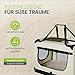 Juskys Hundetransportbox Lassie M faltbar & tragbar 42x60x44 cm mit Decke, Tasche & Griffen - Faltbare Transportbox für Hunde, Katzen & Haustiere - Oxford Stoff Hundebox Auto Hundetasche - Beige
