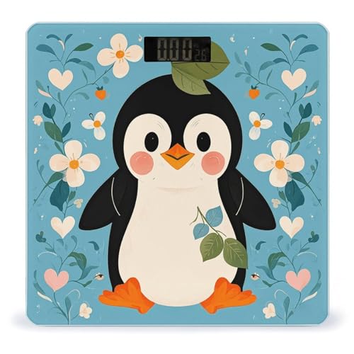 Báscula digital Cute Penguin Print de vidrio templado miniatura 1