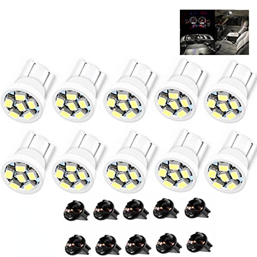 Alla Lighting Bright White LED Instrument Cluster Bulbs - Set Of 4 (168/194), Fits 90s-2000s Fords & Mercurys