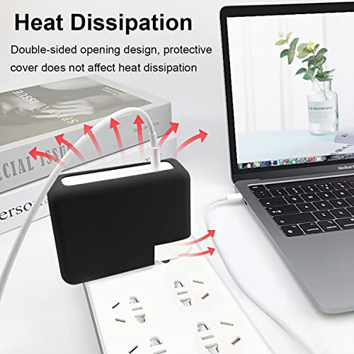 LCMOCICO 70W Soft Silicone Charger Protector Case Cover for MacBook Air 13 13.6 15 inch M5 M4 M3 M2 Chip 2022-2026, 70W Power Adapter Cover Pro 14 M5 M4 M3 with 11/12/16-core CPU 2025-2023, Black by LCMOCICO - Used condition - Image 6