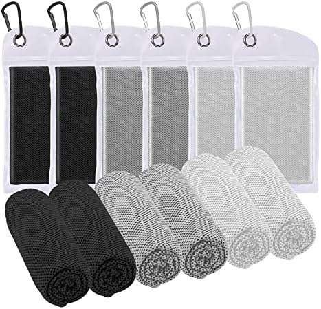 6 Packs Cooling Towels Ice Towel Breathable Chilly Towels for All Exercises Sports Running Yoga Gym Workout Camping Hiking Goft Fitness Gardening Workout Indoor Outdoor 40″x12″