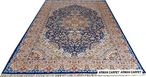 Image of High Density Export Quality Classical Pure Silk Carpet for Your Hall & Living Room 3 X 5 Feet (90x150 cm) Ivory Multi